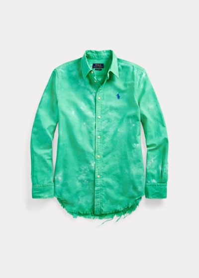 Camisa Oxford Polo Ralph Lauren Mujer Verdes - Tie-Dye - MZUVP9507